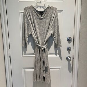 Lane Bryant Fleece High-Low Tie Top Size 18/20 (2X), NEW Heathered Gray Wrap